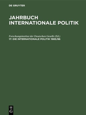 cover image of Die Internationale Politik 1985/86